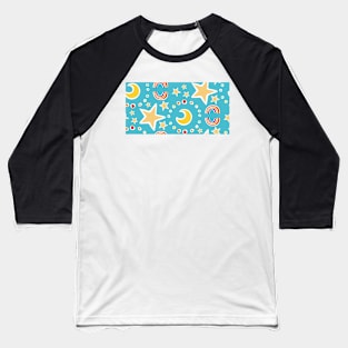 "Stars and Bows" - Original Pattern Design - Magic with Mellie Baseball T-Shirt